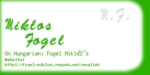 miklos fogel business card